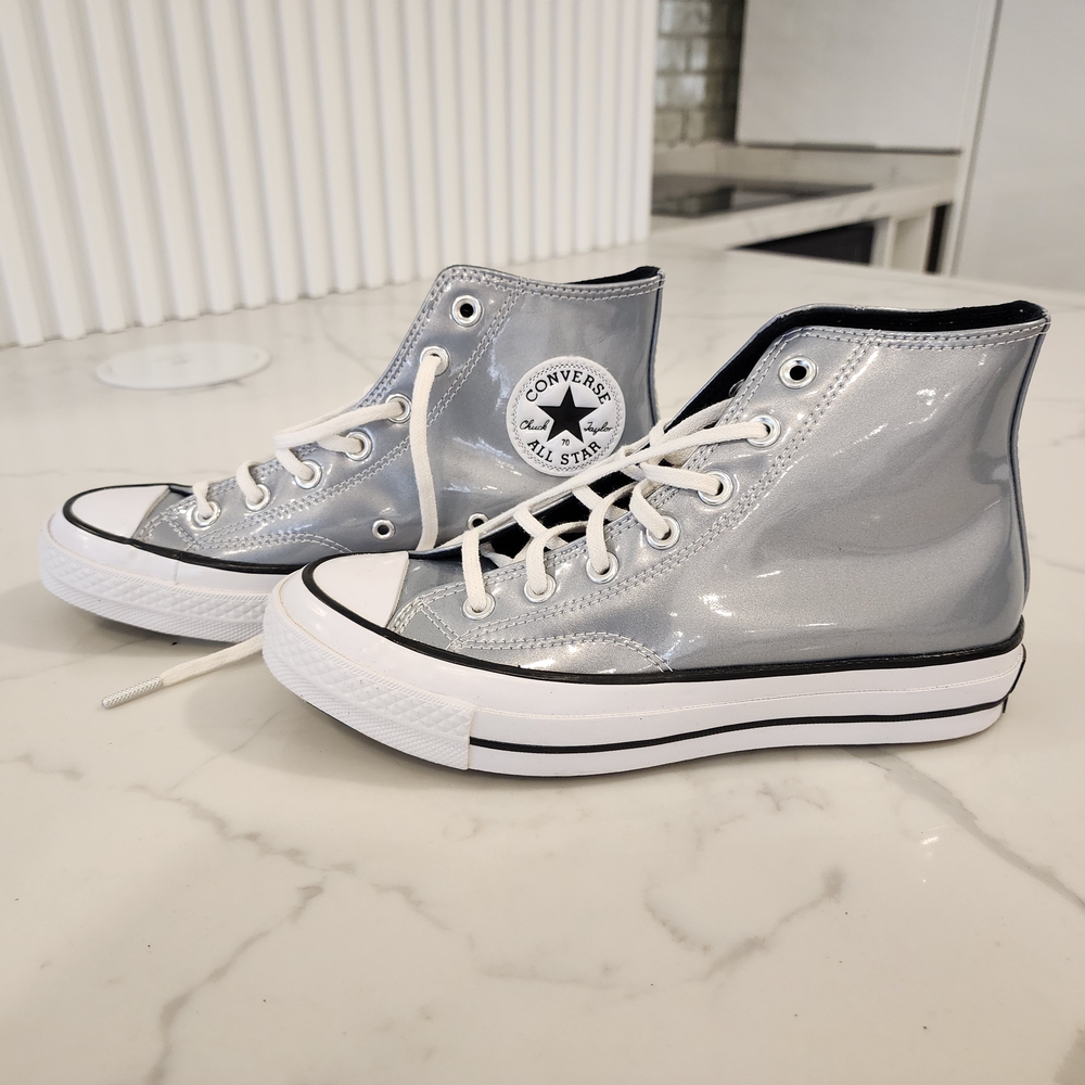 Converse Women's Silver High-Top Sneakers